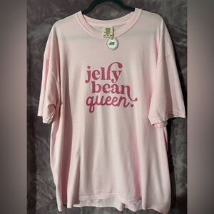 Plus Size Chic Easter East Of These  Light Pink Jelly Bean Queen Tee 2XL NWT